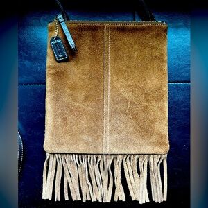 Coach Vintage Brown Suede Fringe Crossbody Bag